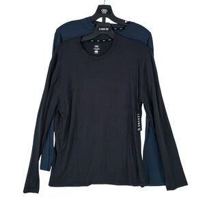 LEG3ND Long Sleeve Tee Men L Black Navy 2-Pack Performance Stretch M119762F2